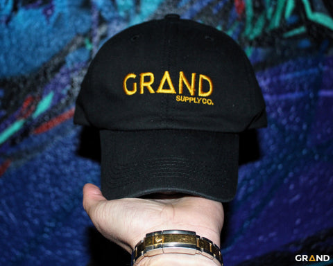 Black & Gold Dad Hat - Grand Supply Co.